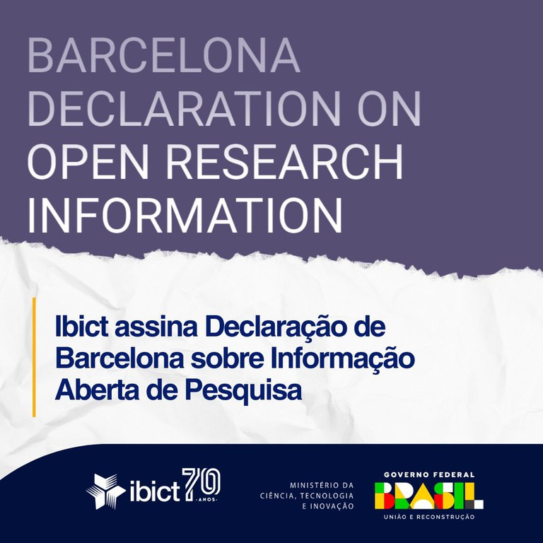 IMG - Ibict assina Declaração de Barcelona sobre Informação Aberta de Pesquisa